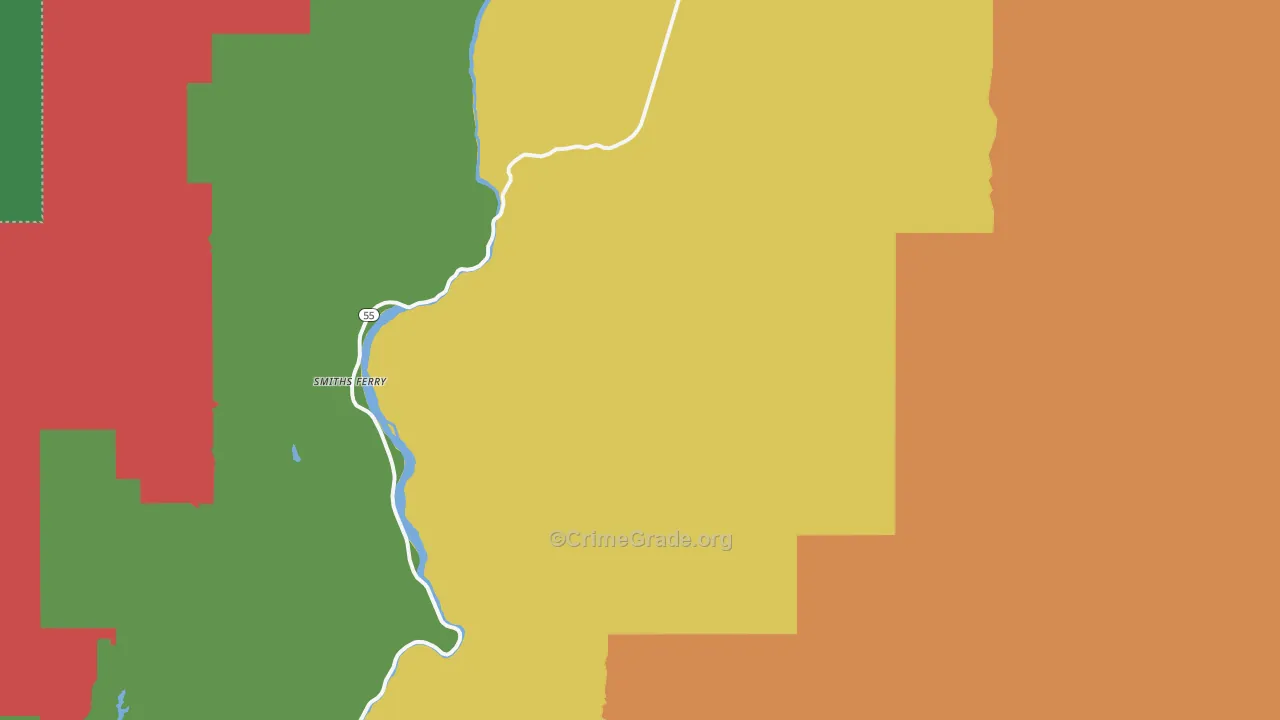 Smiths Ferry, ID Map of Vehicle Theft Rates