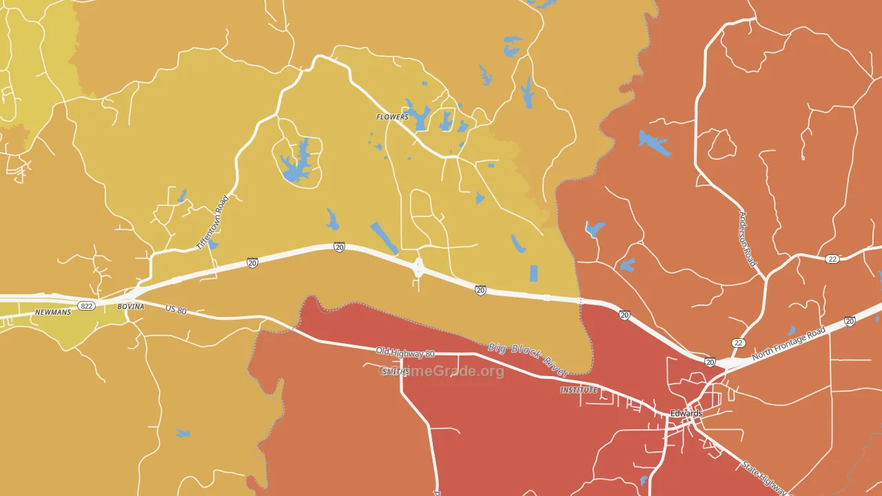 Smiths, MS Map of Vehicle Theft Rates