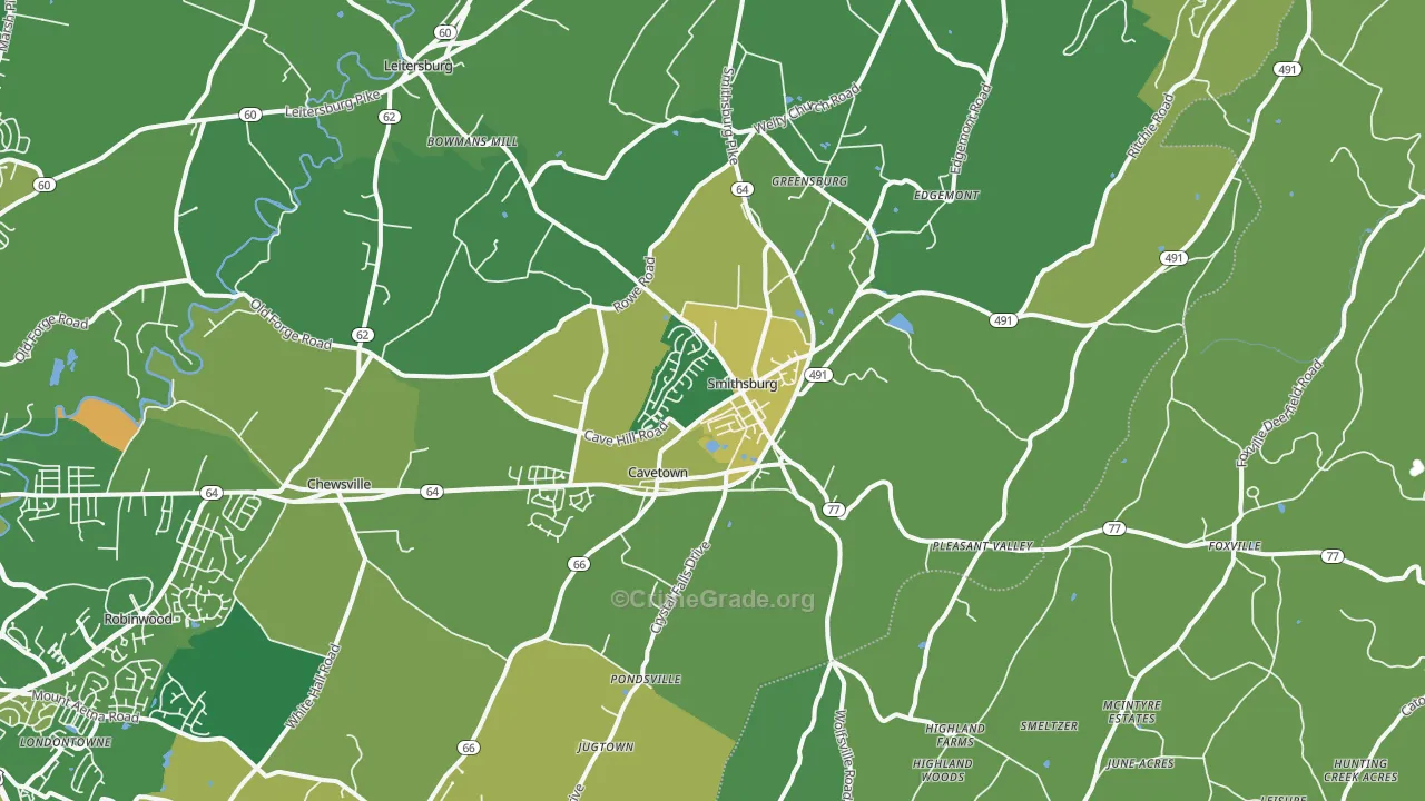 Smithsburg, MD Map of Vehicle Theft Rates