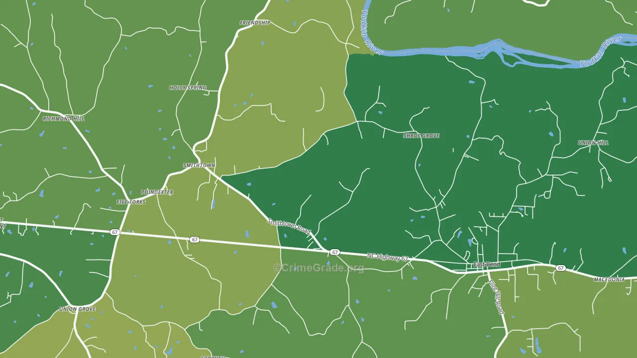 Smithtown, NC Map of Vehicle Theft Rates