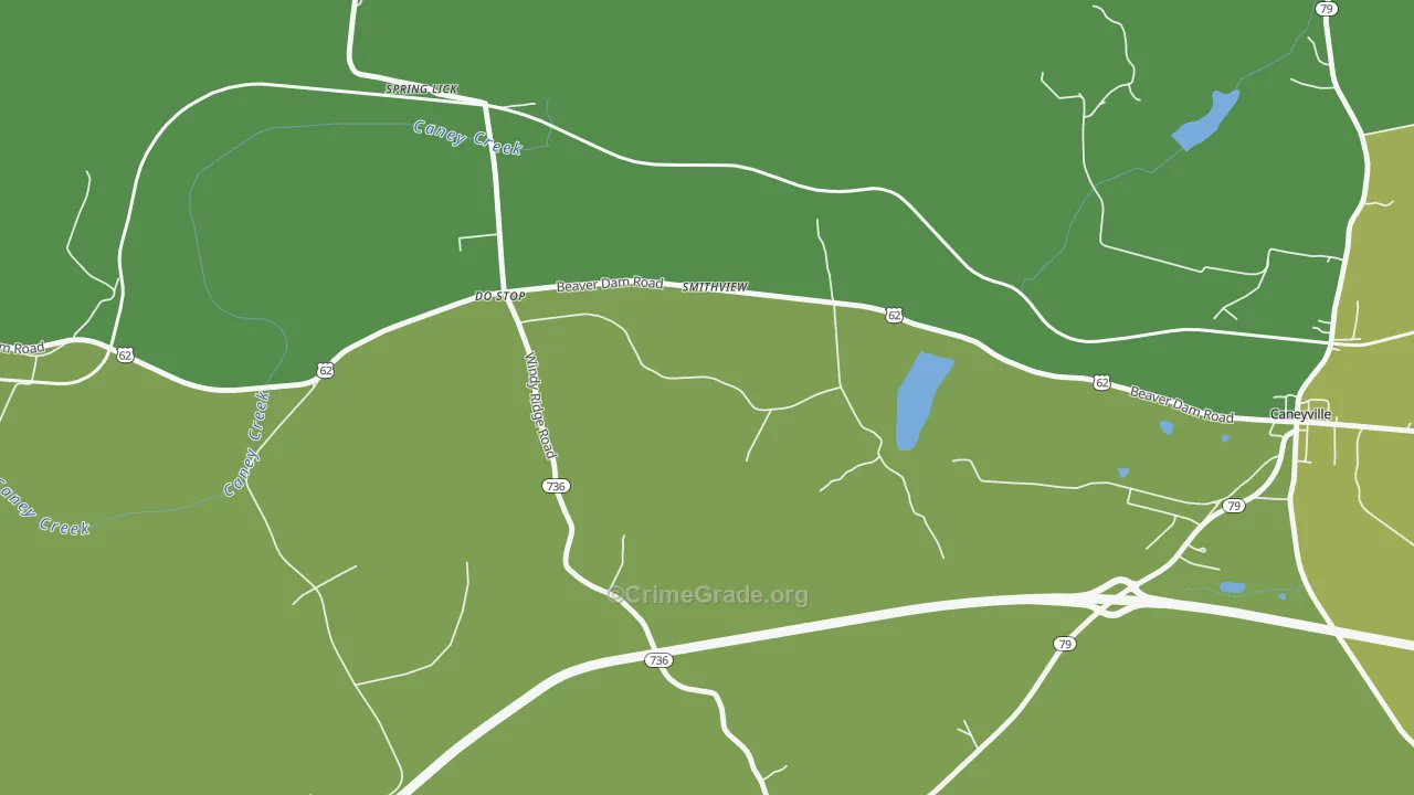 Smithview, KY Map of Vehicle Theft Rates