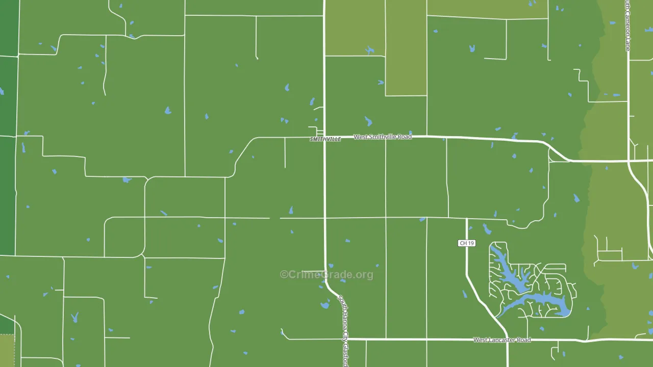 Smithville, IL Map of Vehicle Theft Rates