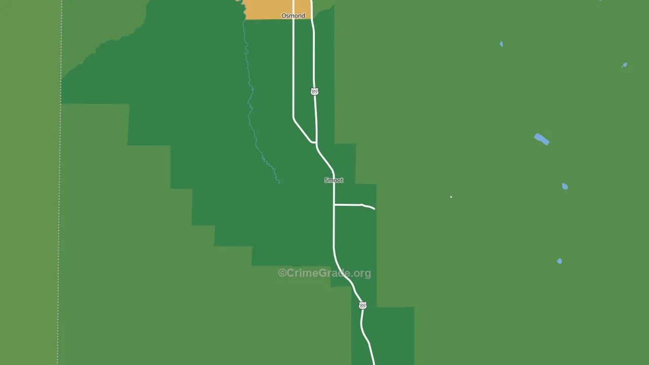 Smoot, WY Map of Vehicle Theft Rates