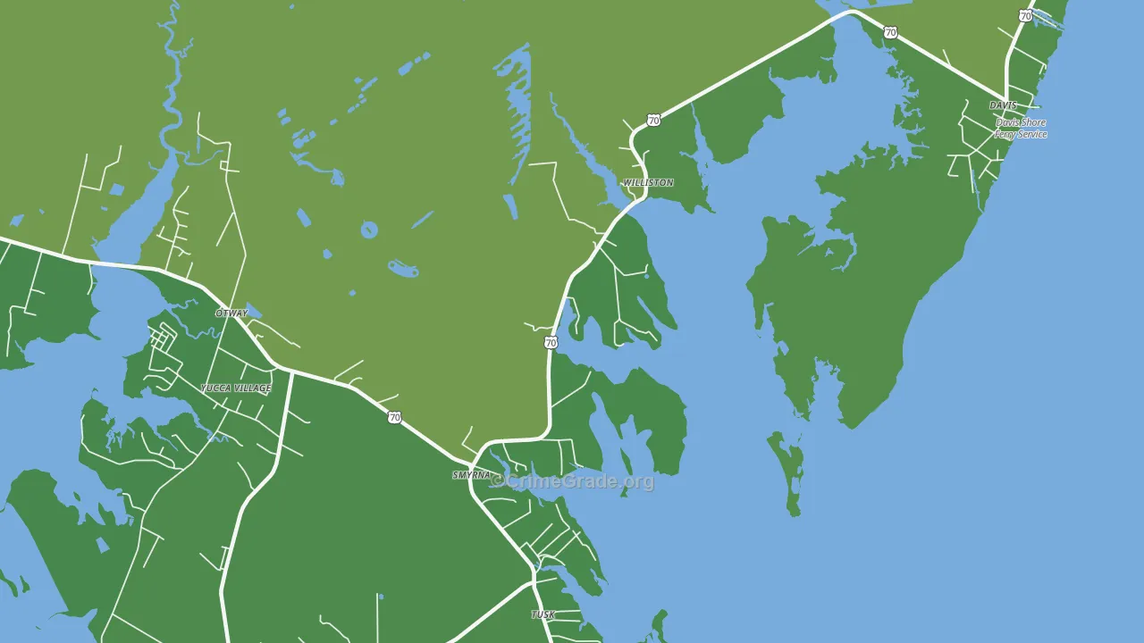 Smyrna, NC Map of Vehicle Theft Rates