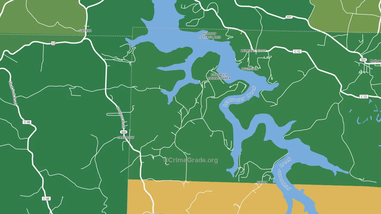 Smyrna, OH Map of Vehicle Theft Rates