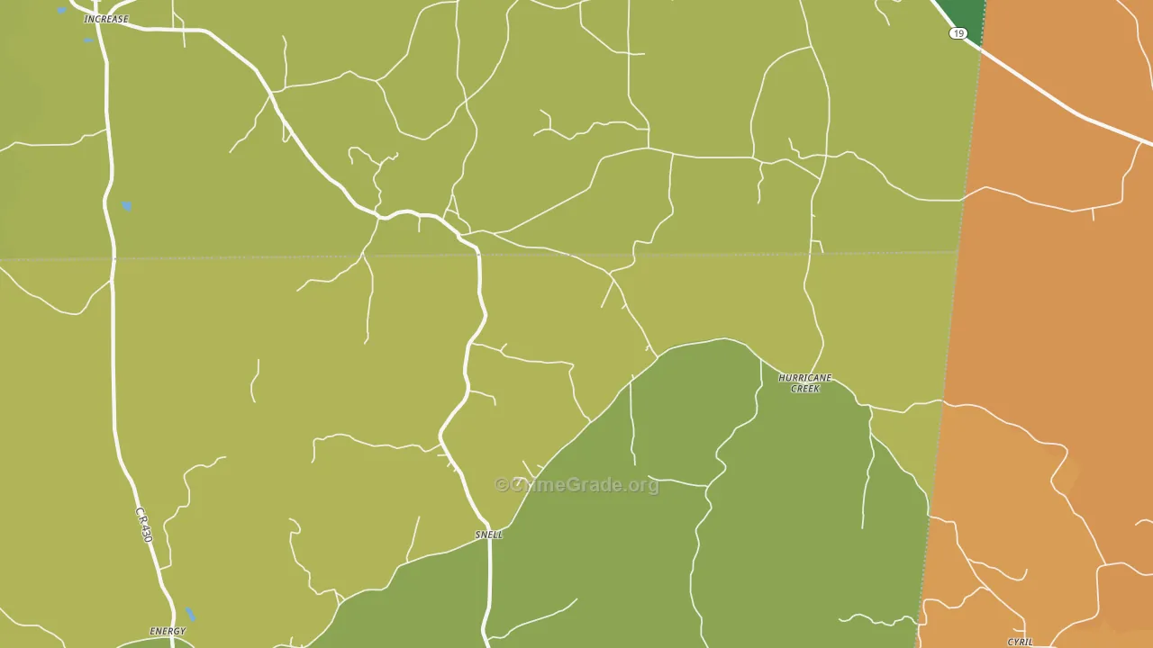 Snell, MS Map of Vehicle Theft Rates