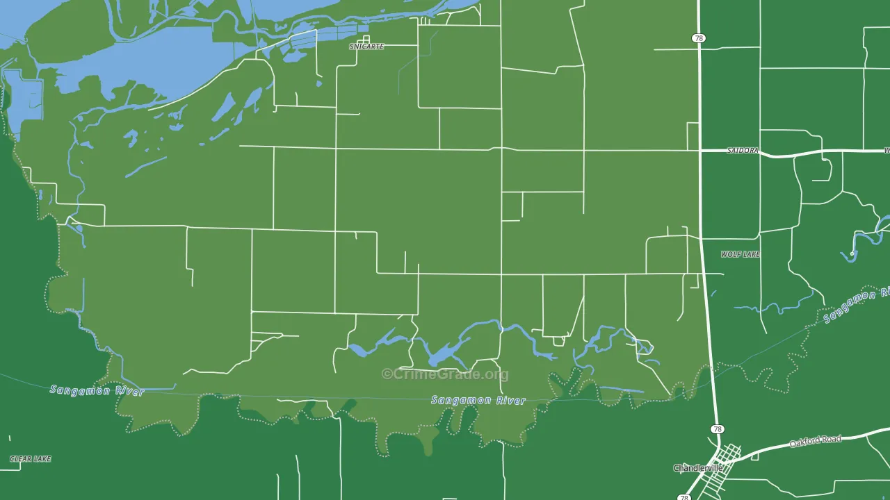 Snicarte, IL Map of Vehicle Theft Rates