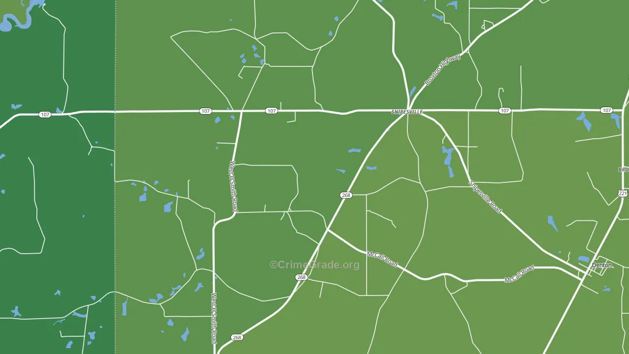 Snipesville, GA Map of Vehicle Theft Rates