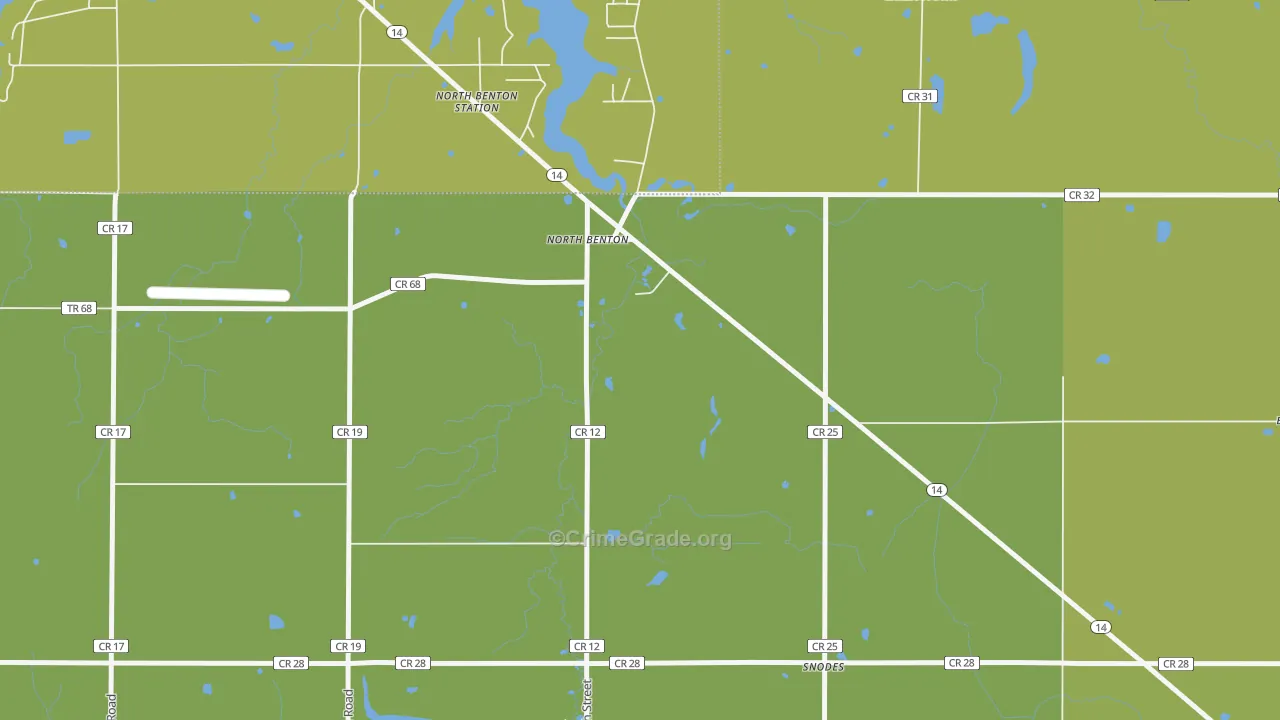 Snodes, OH Map of Vehicle Theft Rates