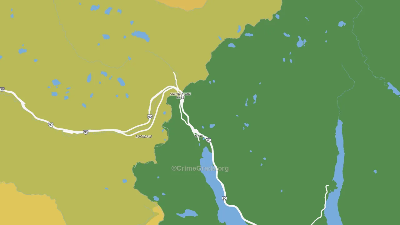 Snoqualmie Pass, WA Map of Vehicle Theft Rates