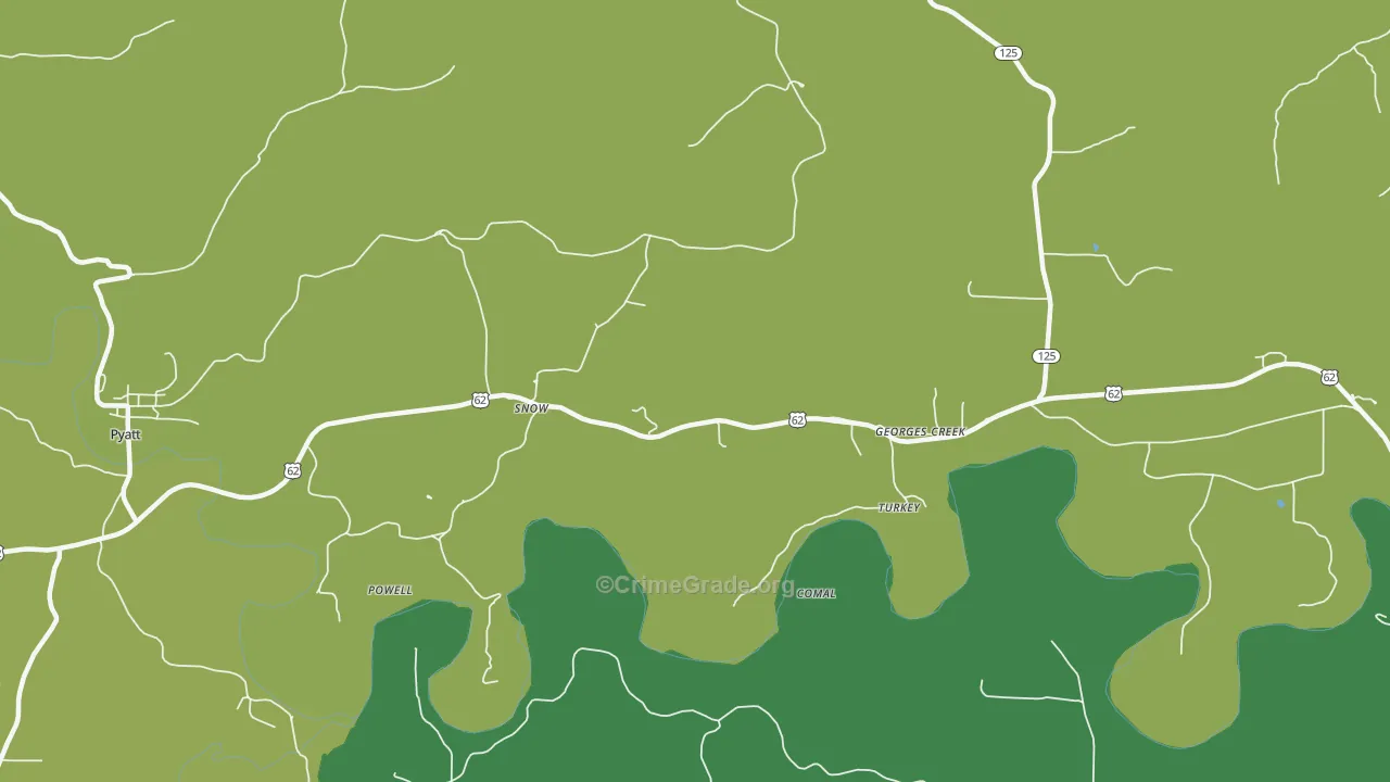 Snow, AR Map of Vehicle Theft Rates