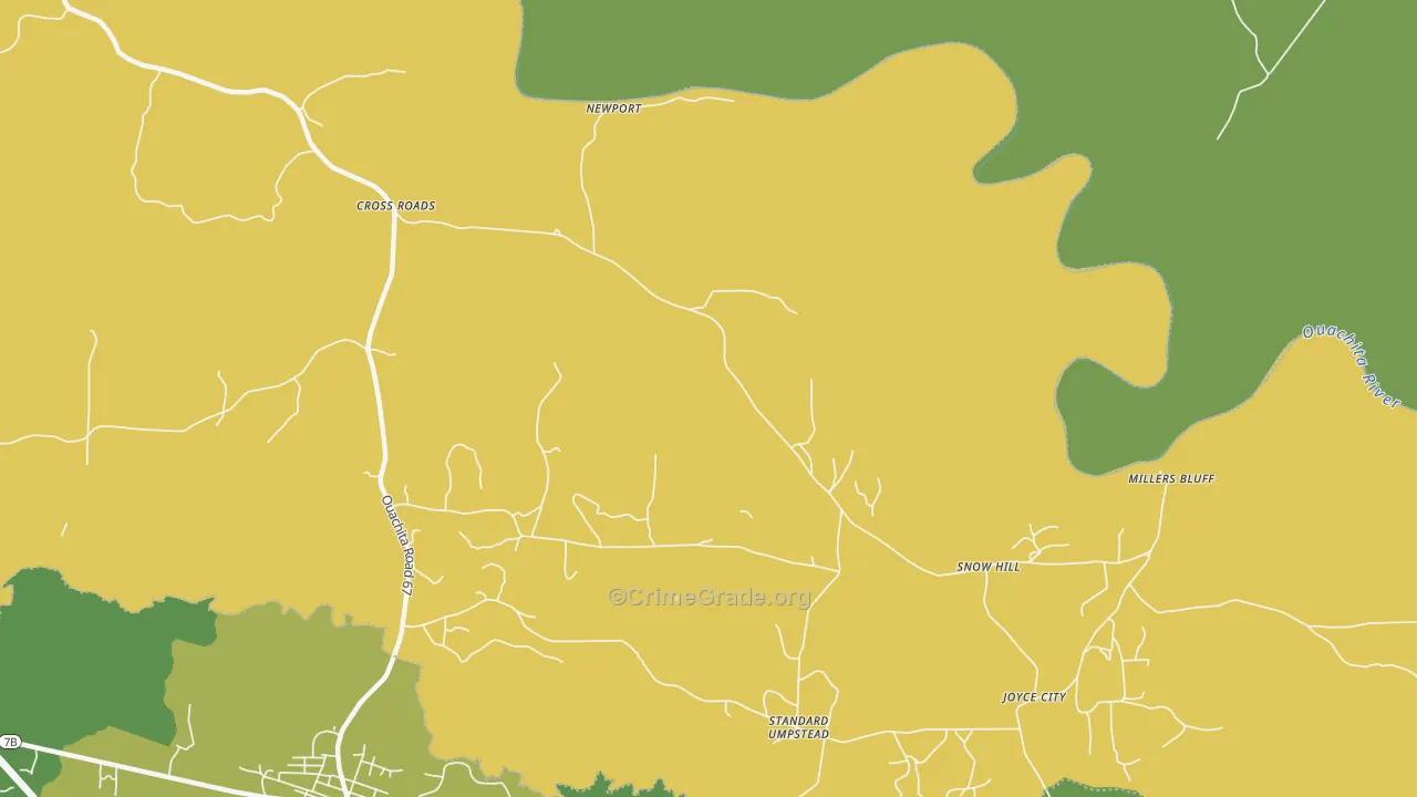 Snow Hill, AR Map of Vehicle Theft Rates