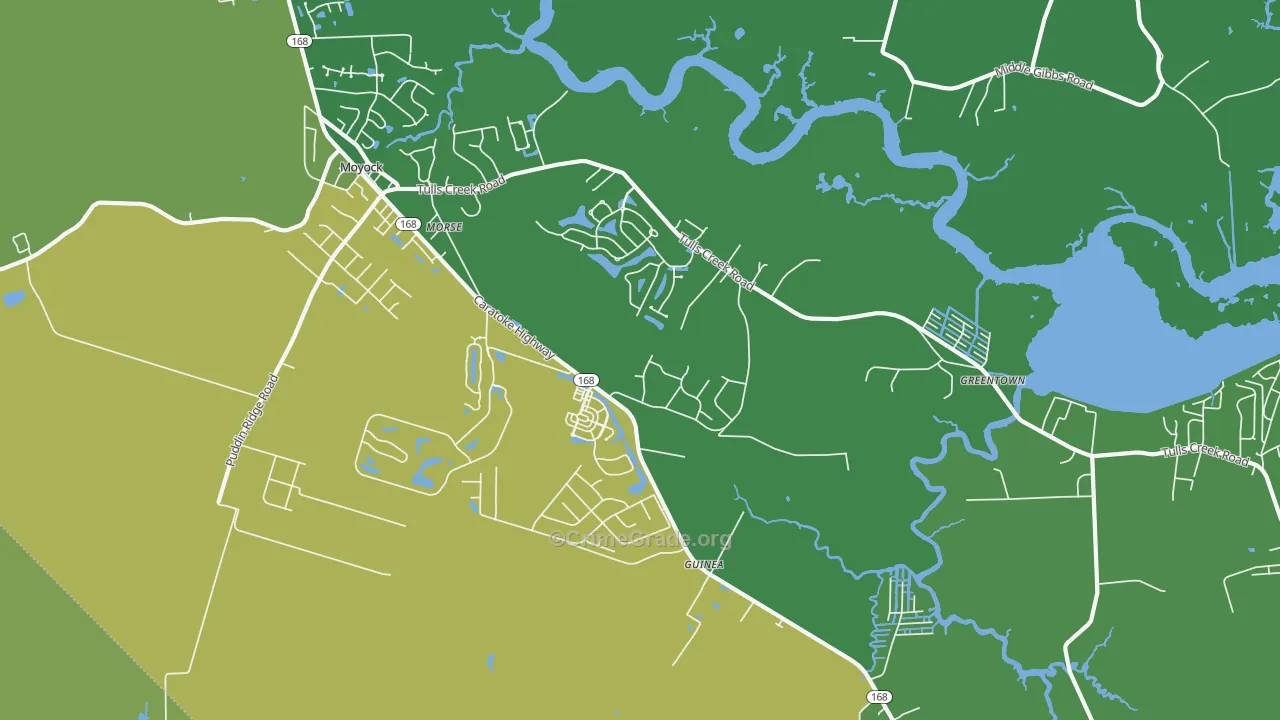 Snowden, NC Map of Vehicle Theft Rates