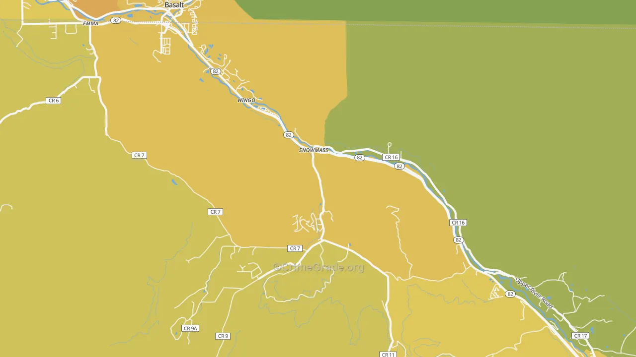 Snowmass, CO Map of Vehicle Theft Rates