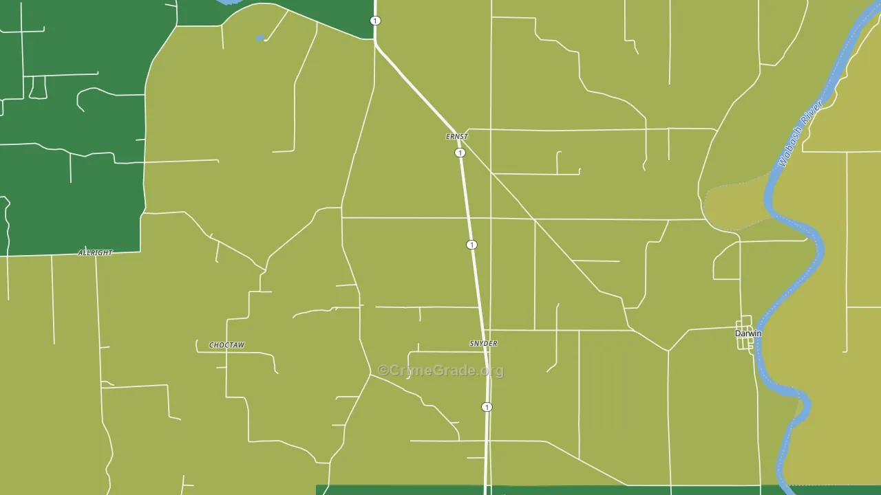 Snyder, IL Map of Vehicle Theft Rates