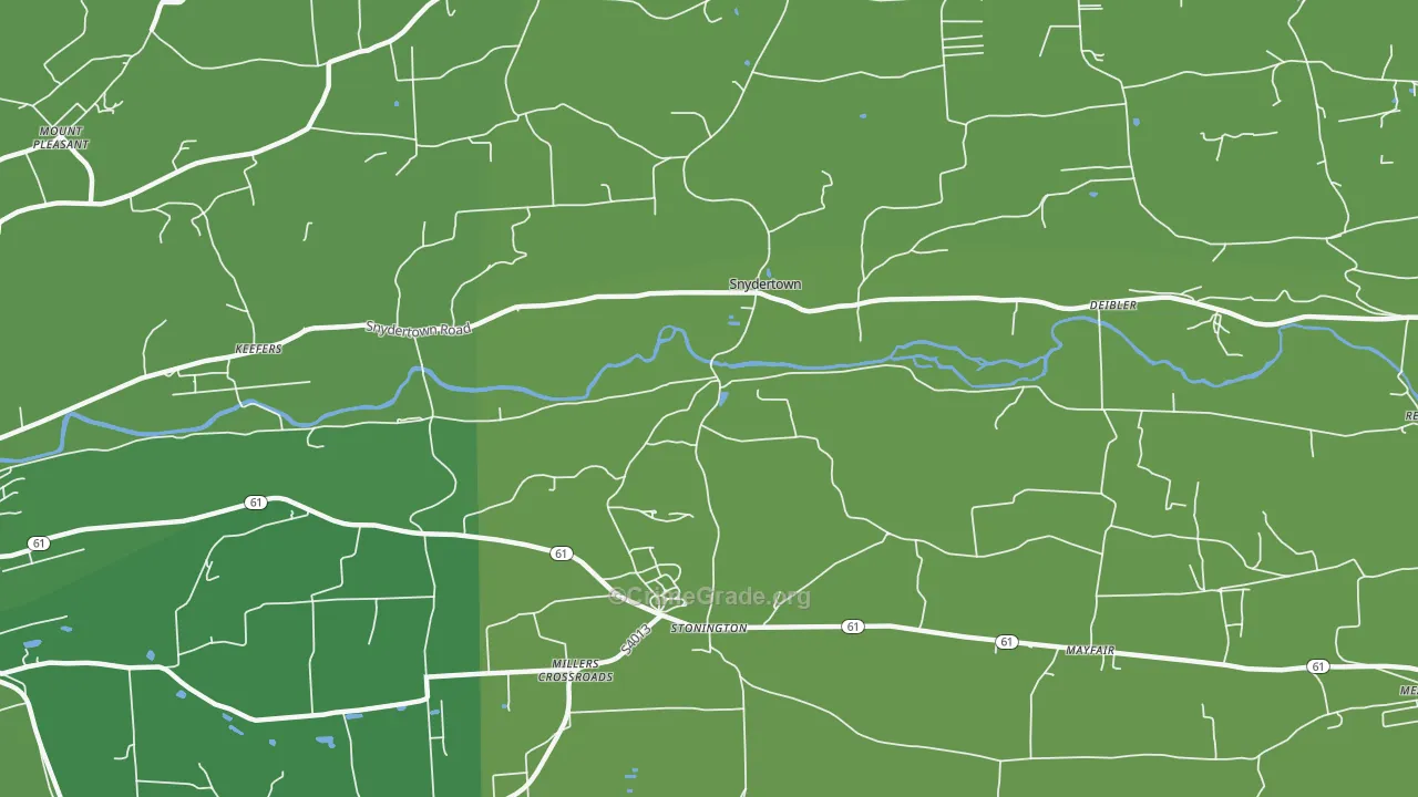 Snydertown, PA Map of Vehicle Theft Rates