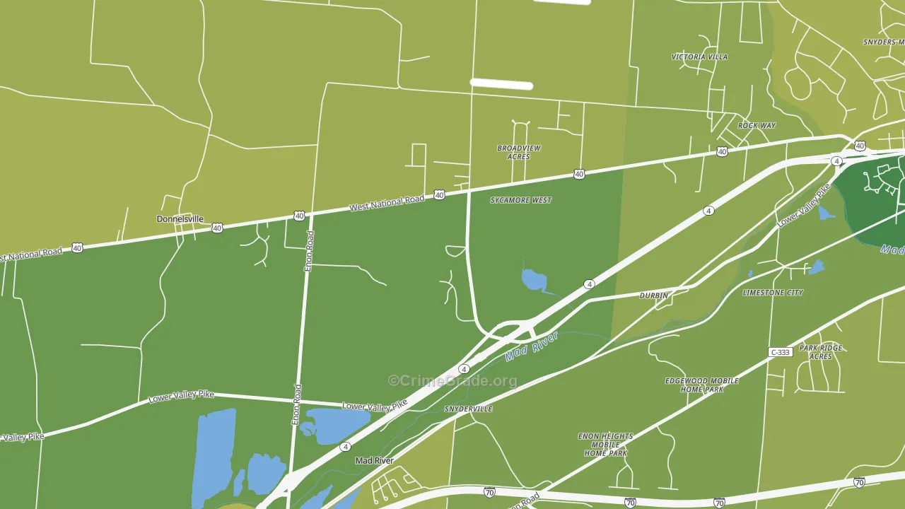 Snyderville, OH Map of Vehicle Theft Rates