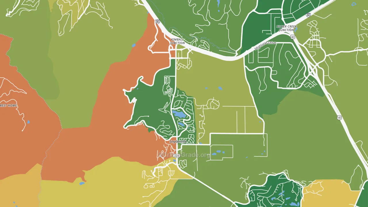 Snyderville, UT Map of Vehicle Theft Rates