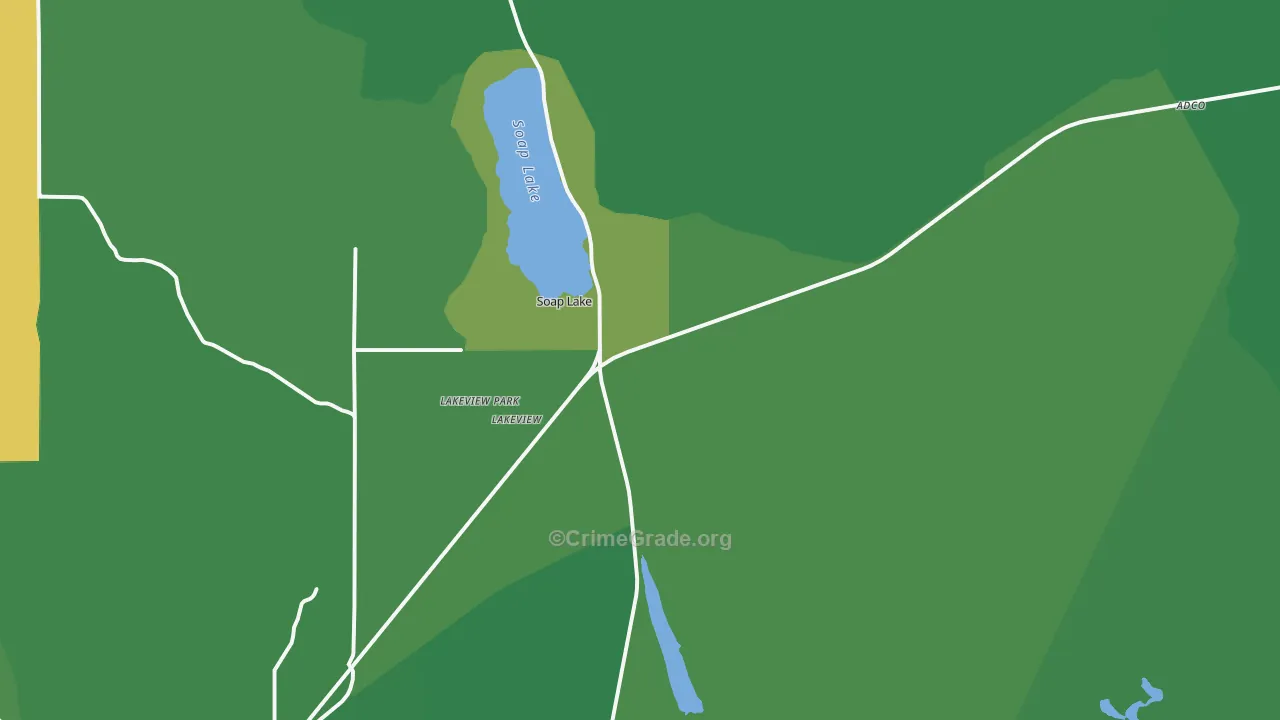 Soap Lake, WA Map of Vehicle Theft Rates