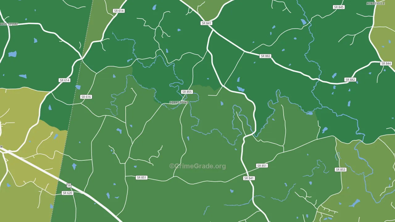 Soapstone, VA Map of Vehicle Theft Rates