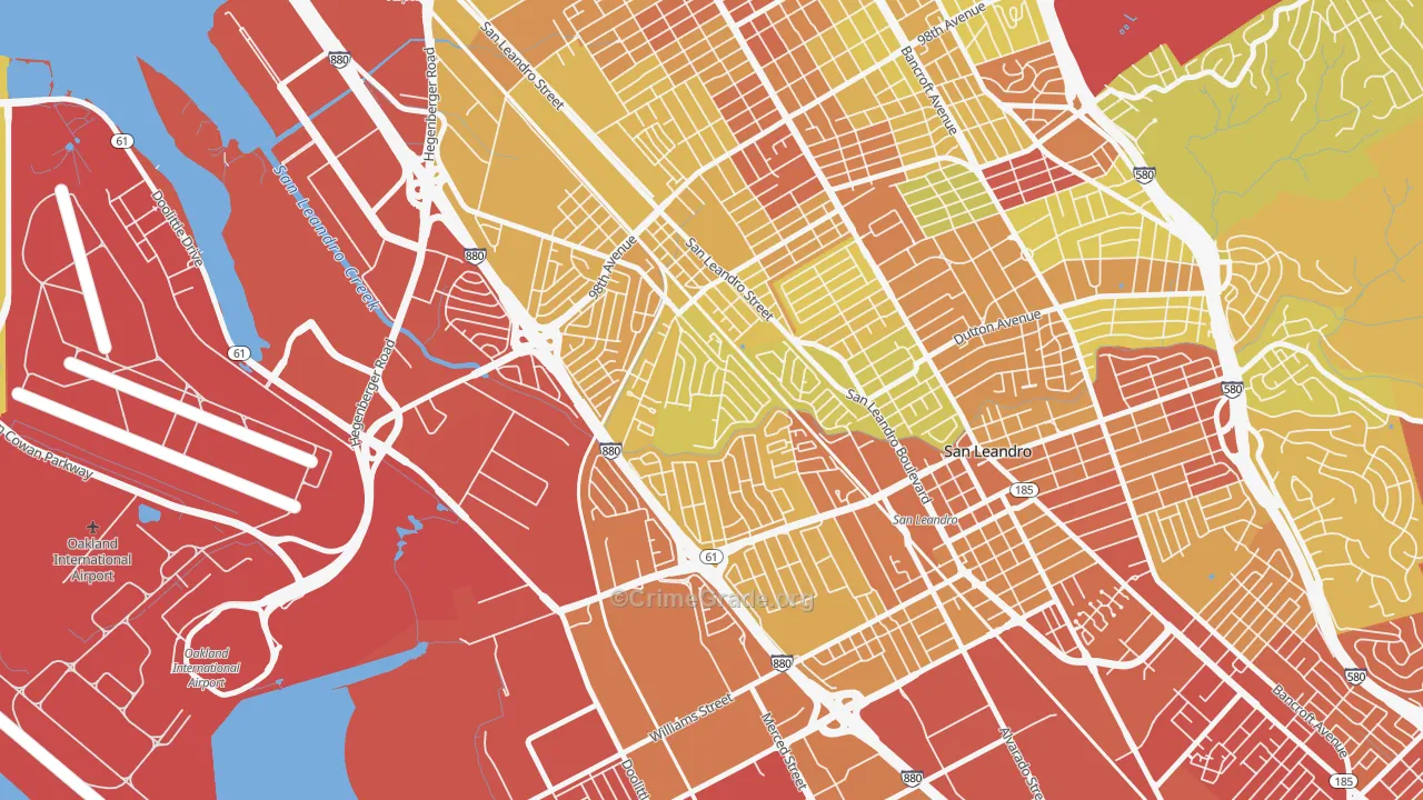 Sobrante Park, Oakland, CA Map of Vehicle Theft Rates