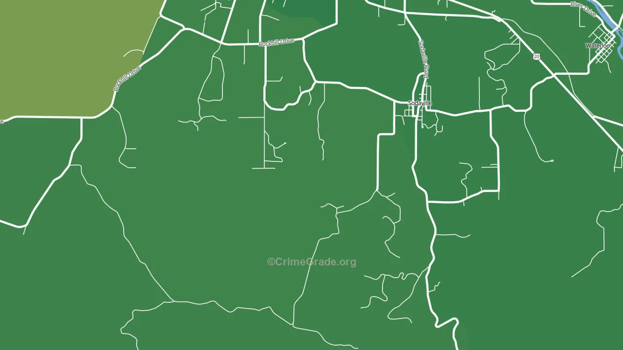 Sodaville, OR Map of Vehicle Theft Rates