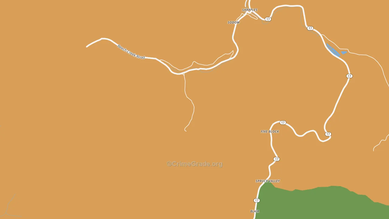 Sodom, WV Map of Vehicle Theft Rates