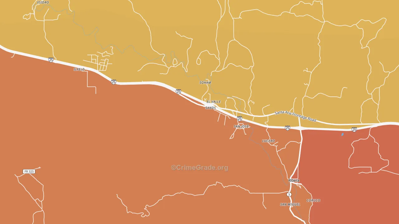 Soham, NM Map of Vehicle Theft Rates