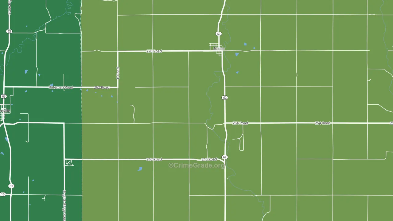 Soldier, KS Map of Vehicle Theft Rates