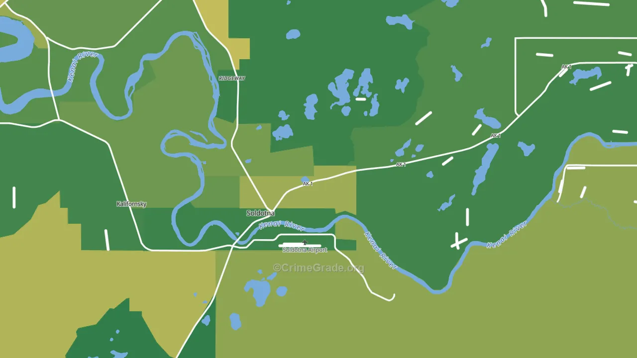 Soldotna, AK Map of Vehicle Theft Rates