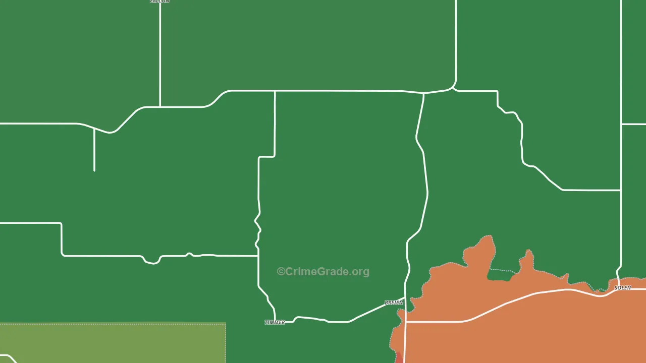 Solen, ND Map of Vehicle Theft Rates