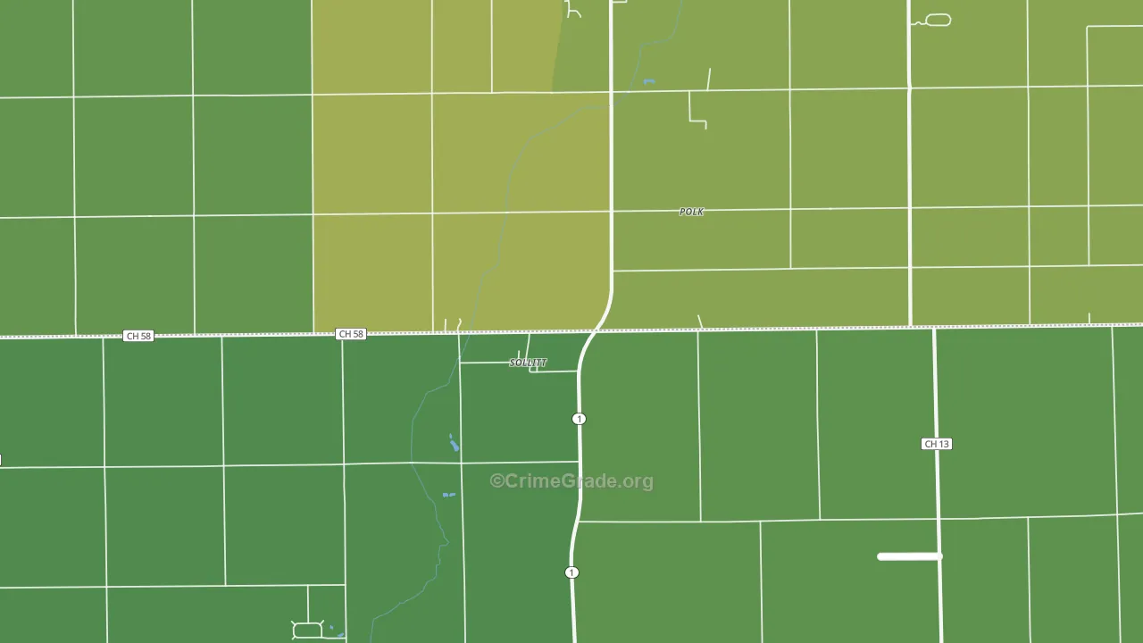 Sollitt, IL Map of Vehicle Theft Rates