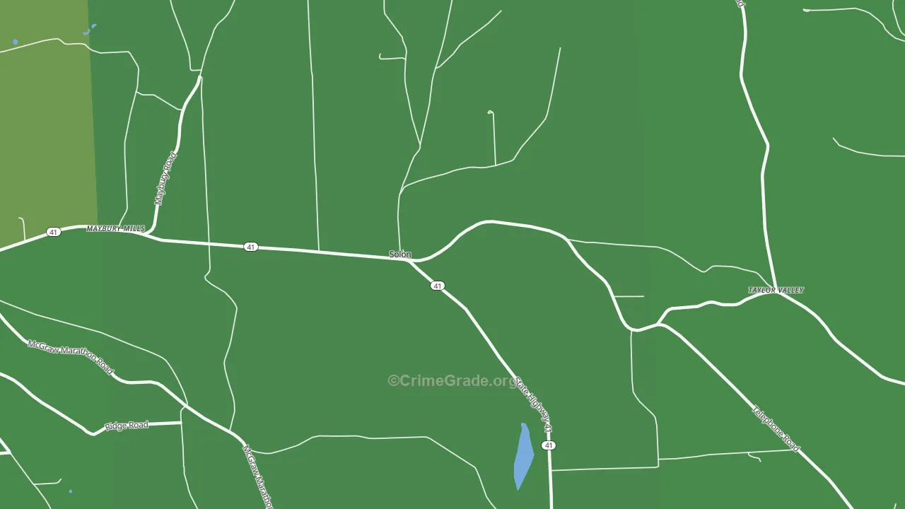 Solon, NY Map of Vehicle Theft Rates