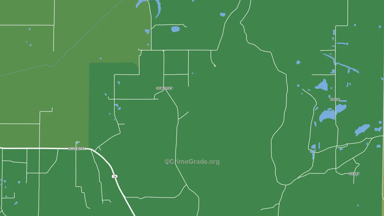 Somerset, IL Map of Vehicle Theft Rates