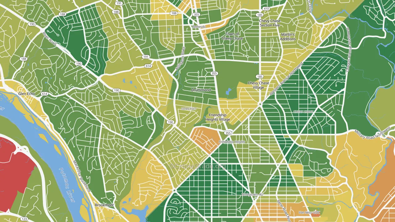 Somerset, MD Map of Vehicle Theft Rates