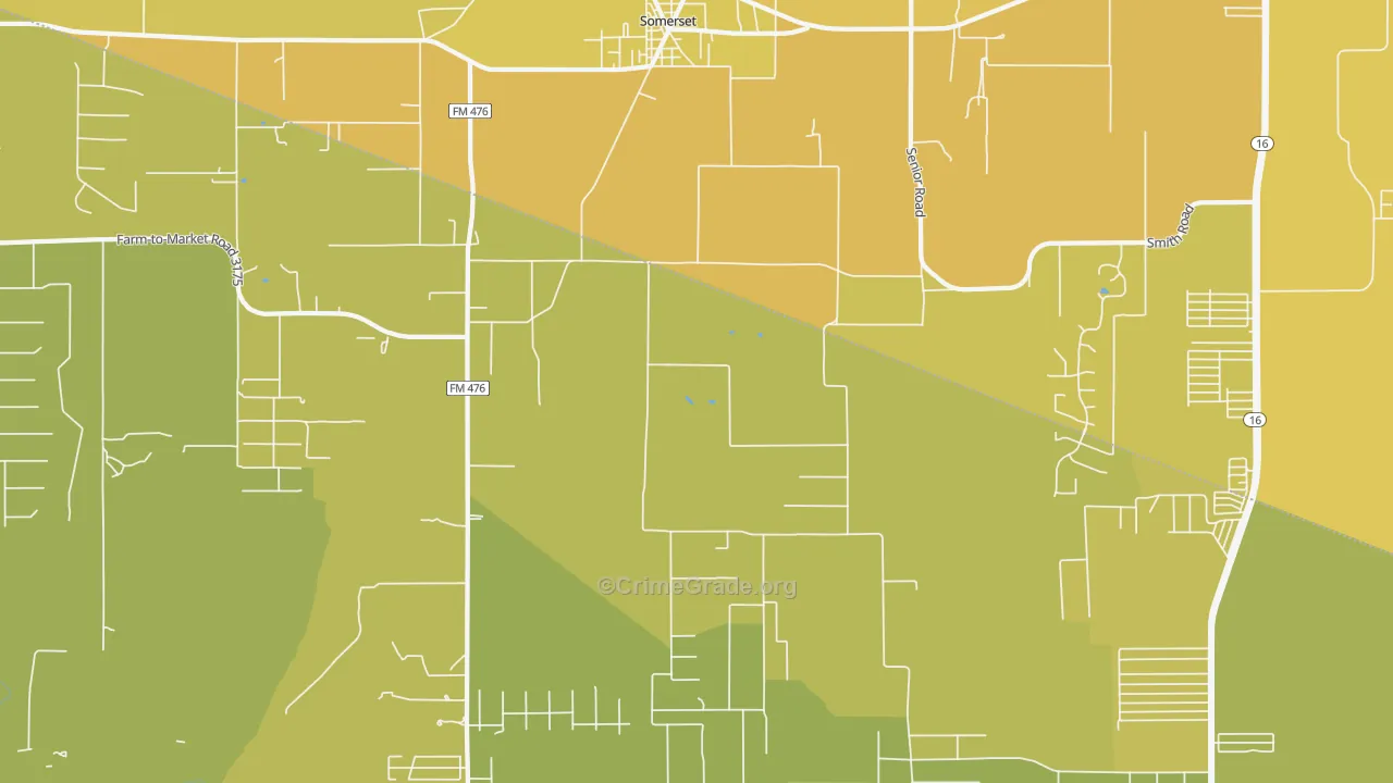 Somerset, TX Map of Vehicle Theft Rates