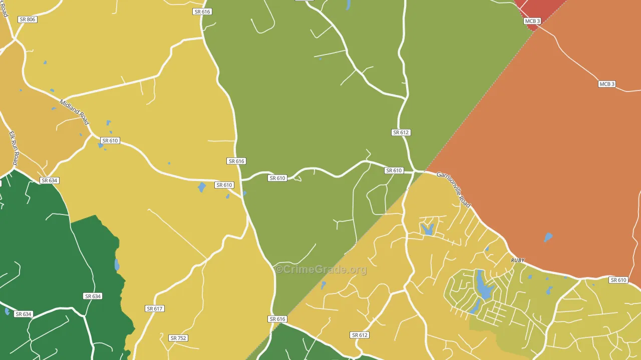 Somerville, VA Map of Vehicle Theft Rates