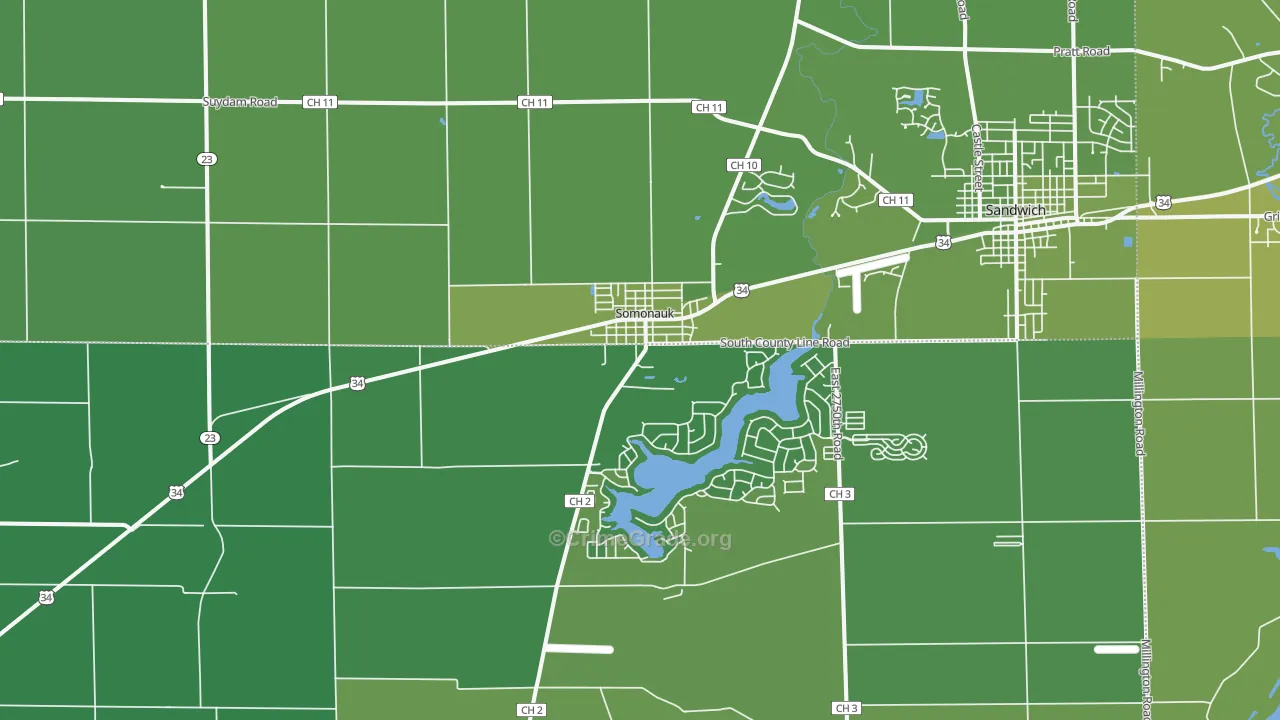 Somonauk, IL Map of Vehicle Theft Rates
