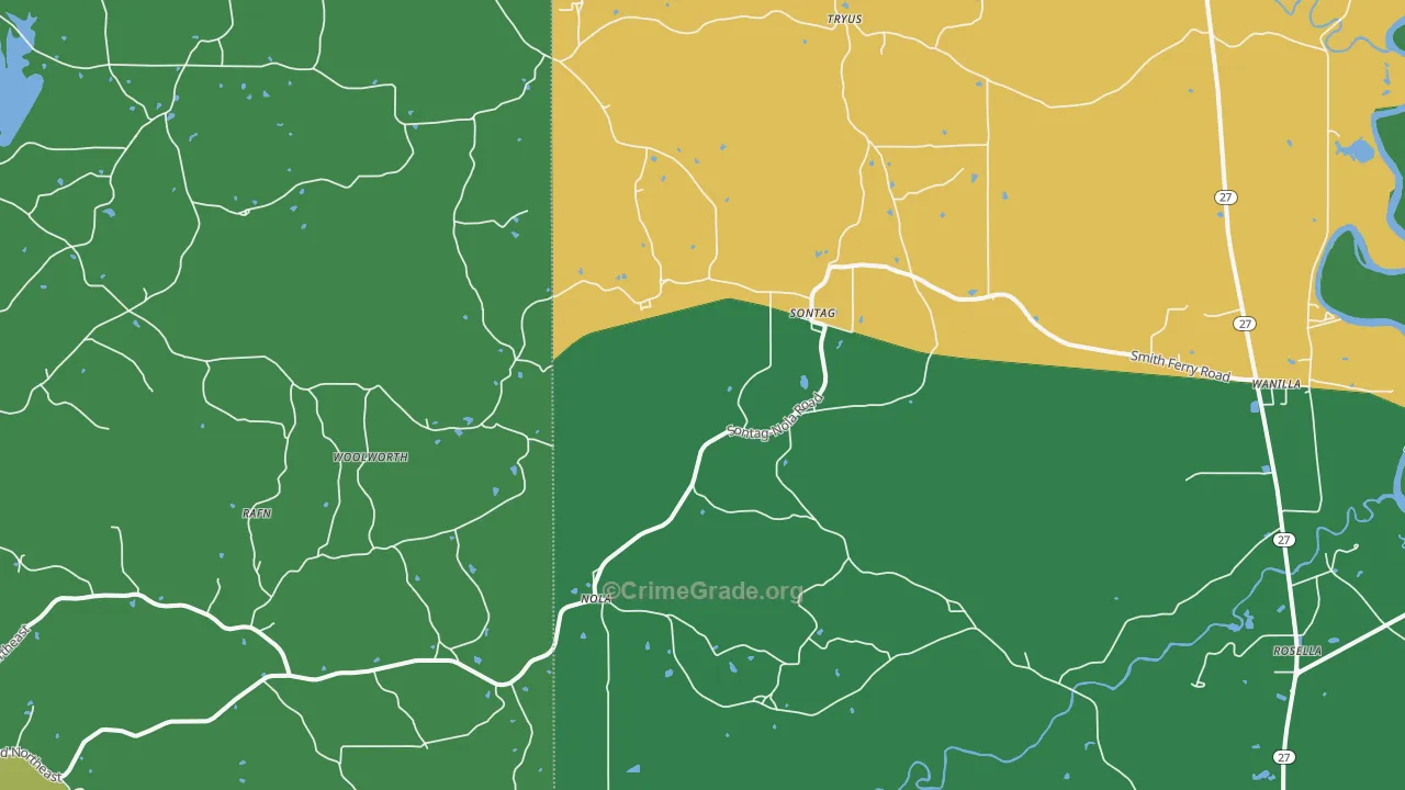 Sontag, MS Map of Vehicle Theft Rates