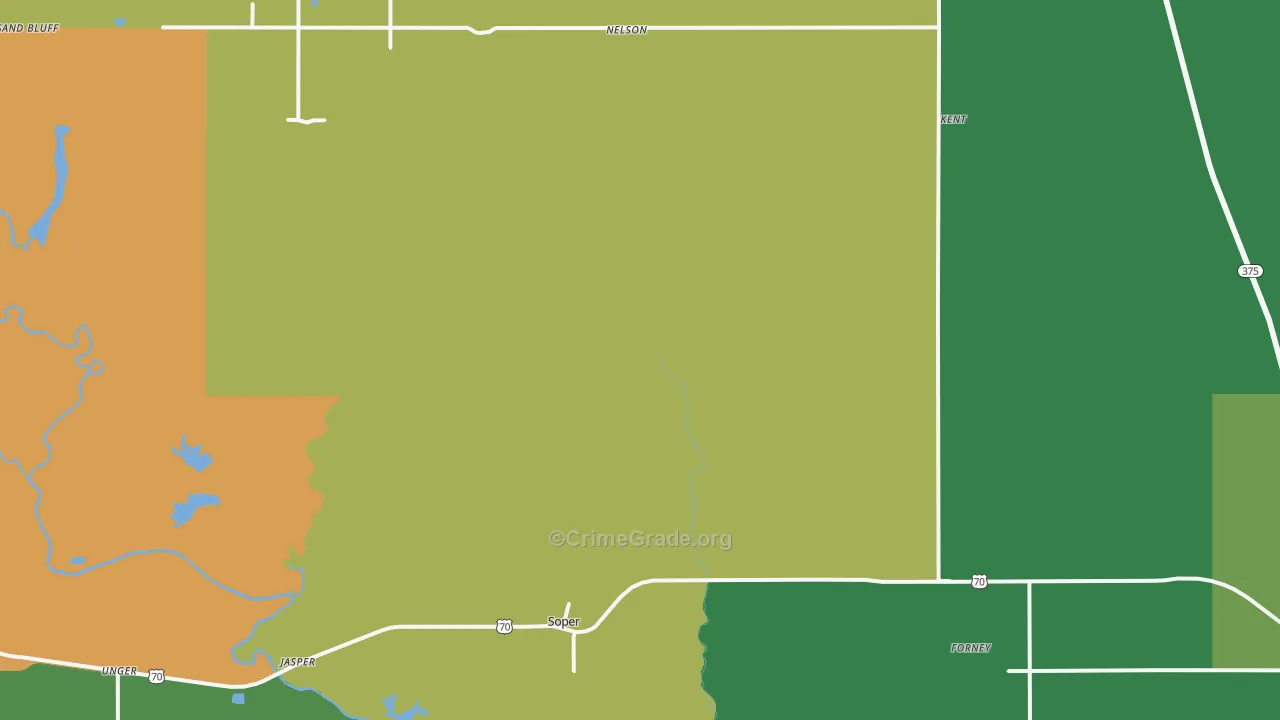 Soper, OK Map of Vehicle Theft Rates