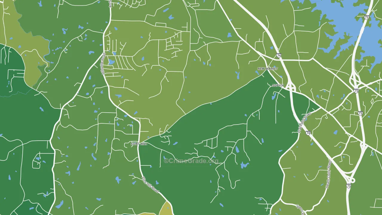 Sophia, NC Map of Vehicle Theft Rates