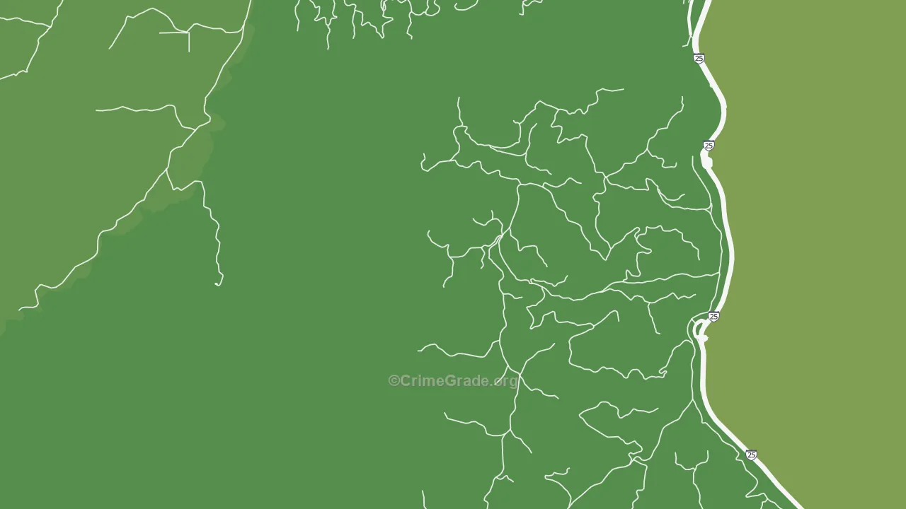 Sopris, CO Map of Vehicle Theft Rates