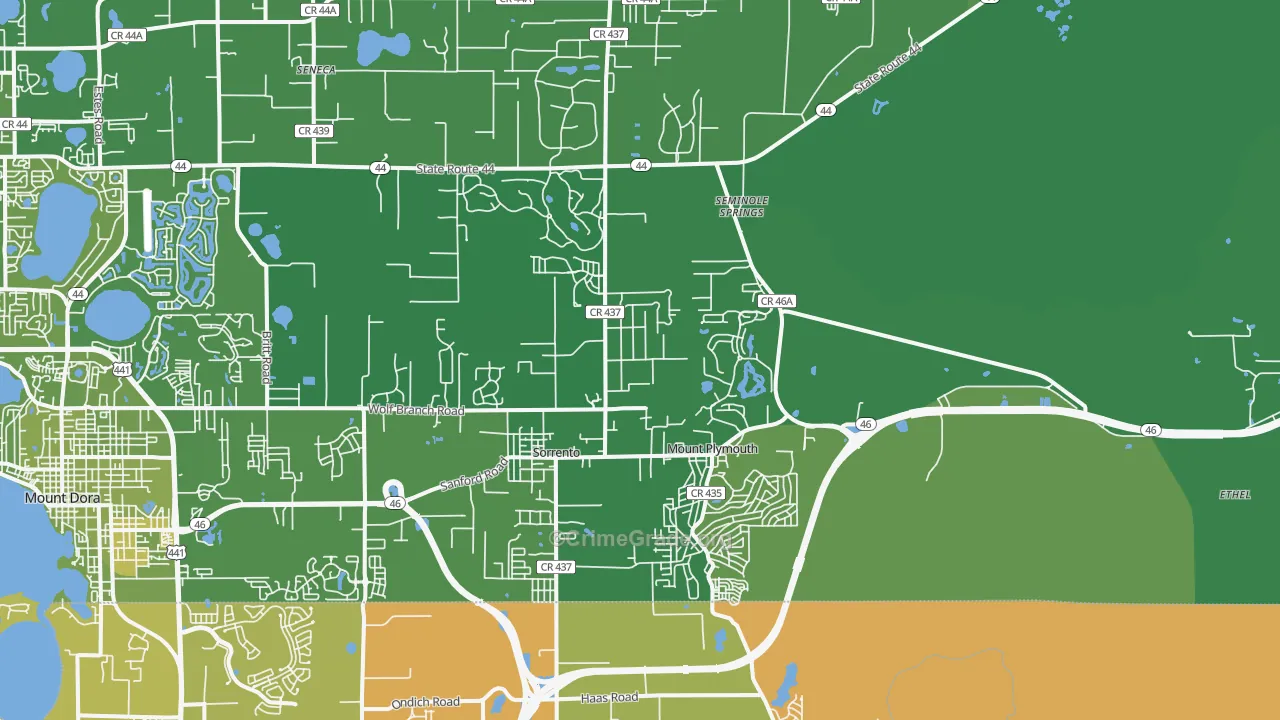Sorrento, FL Map of Vehicle Theft Rates