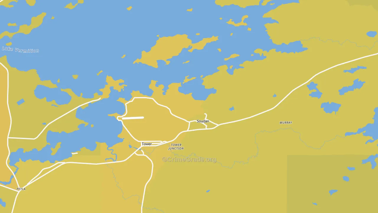 Soudan, MN Map of Vehicle Theft Rates