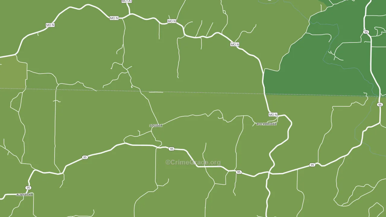 Souder, MO Map of Vehicle Theft Rates