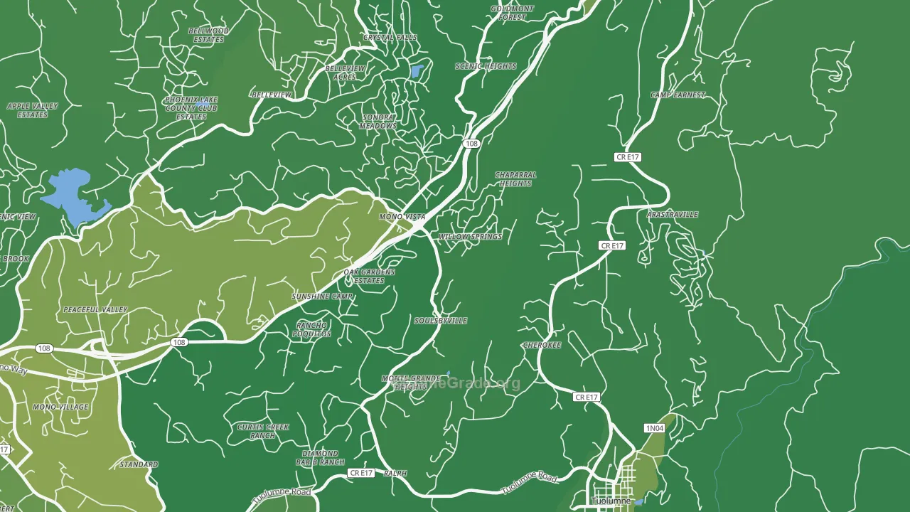 Soulsbyville, CA Map of Vehicle Theft Rates