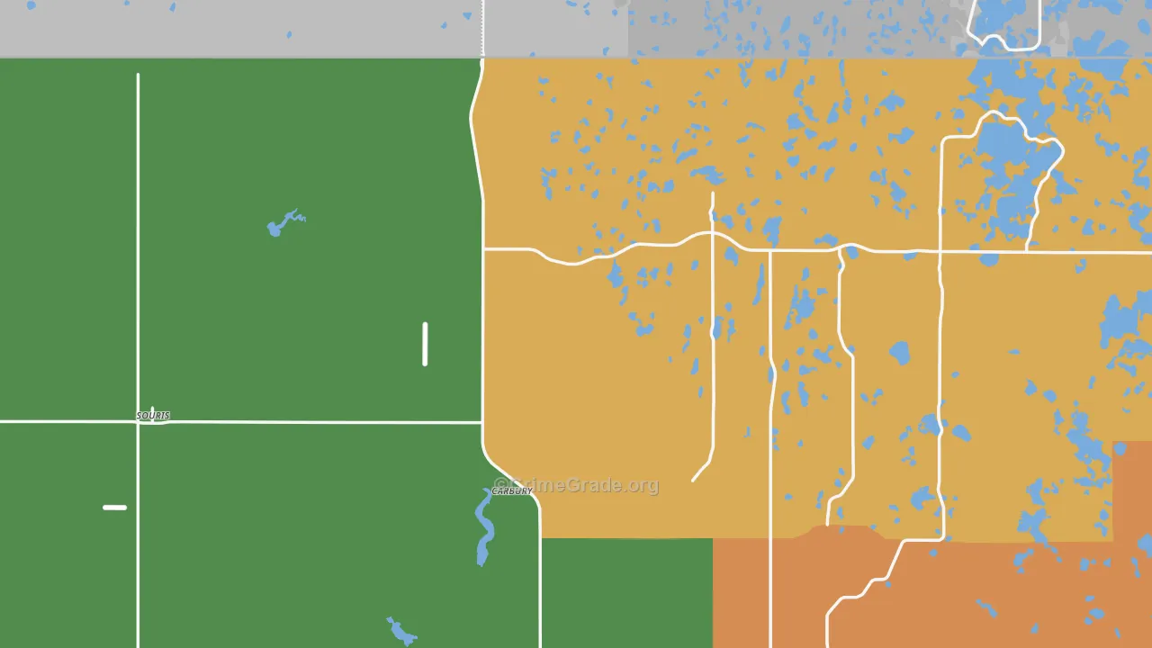 Souris, ND Map of Vehicle Theft Rates