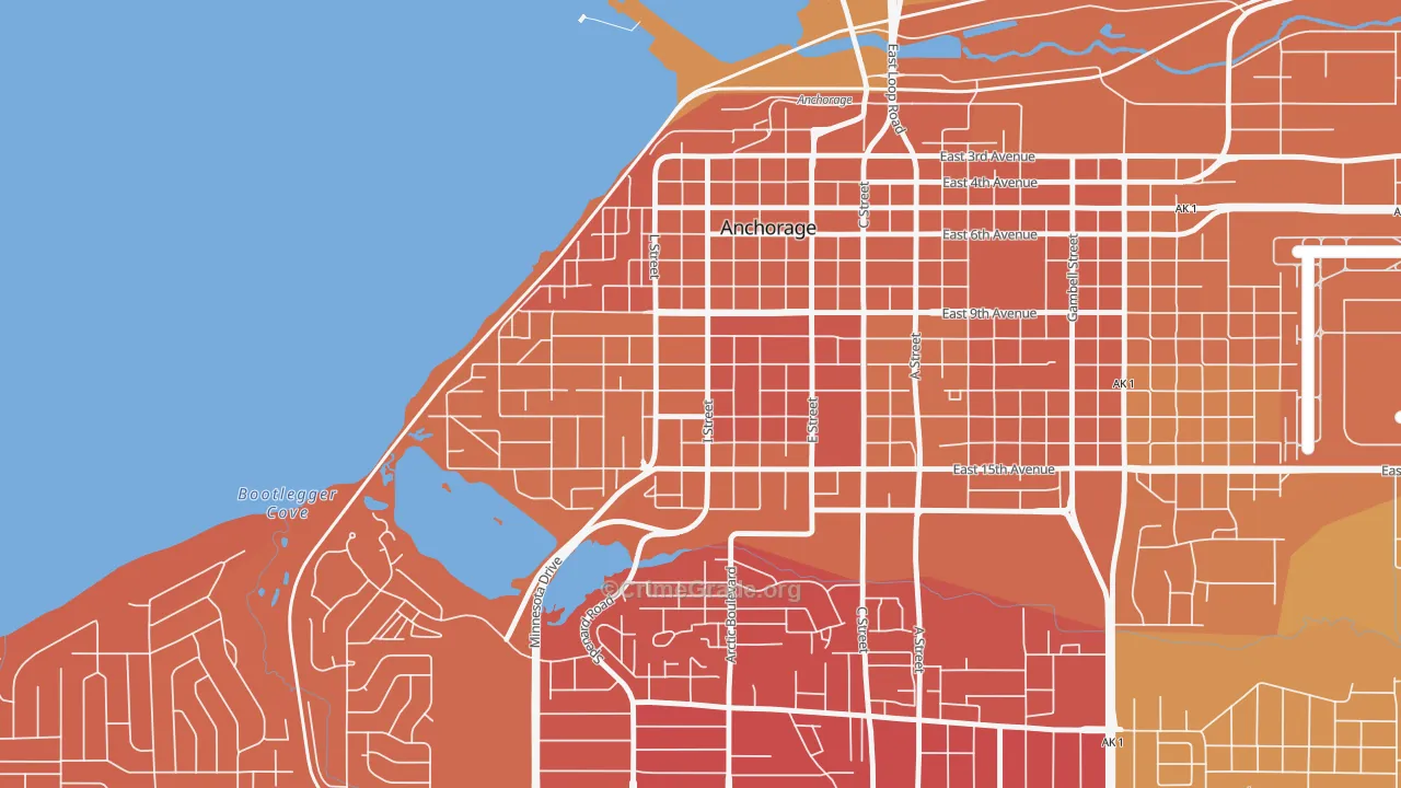 South Addition, Anchorage, AK Map of Vehicle Theft Rates