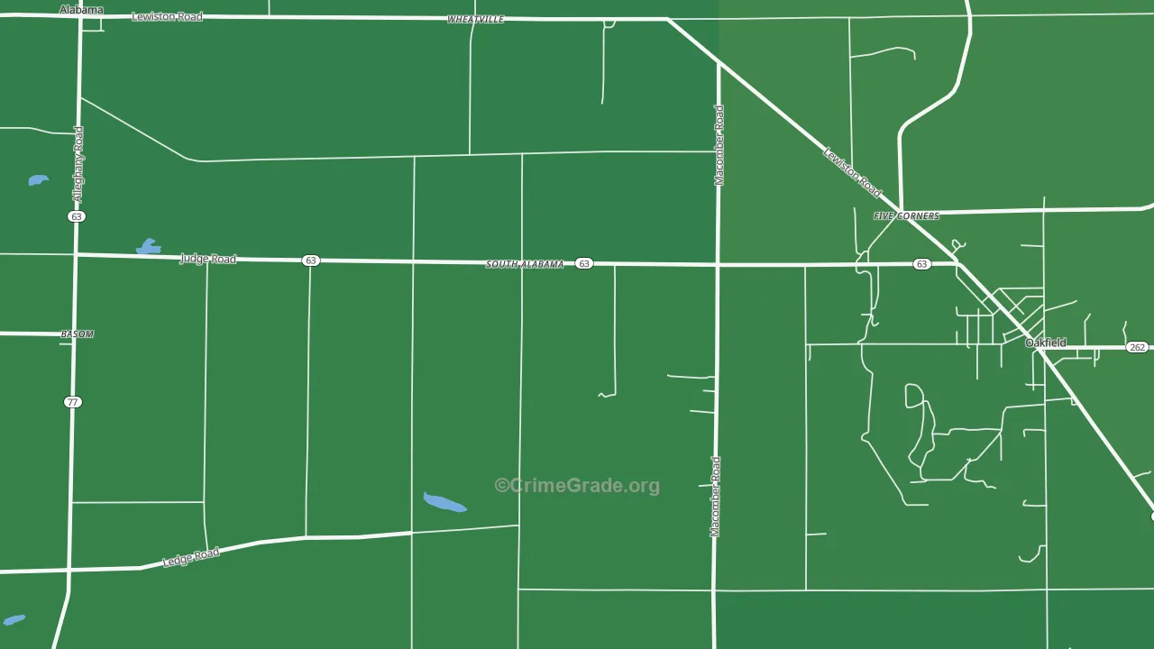 South Alabama, NY Map of Vehicle Theft Rates