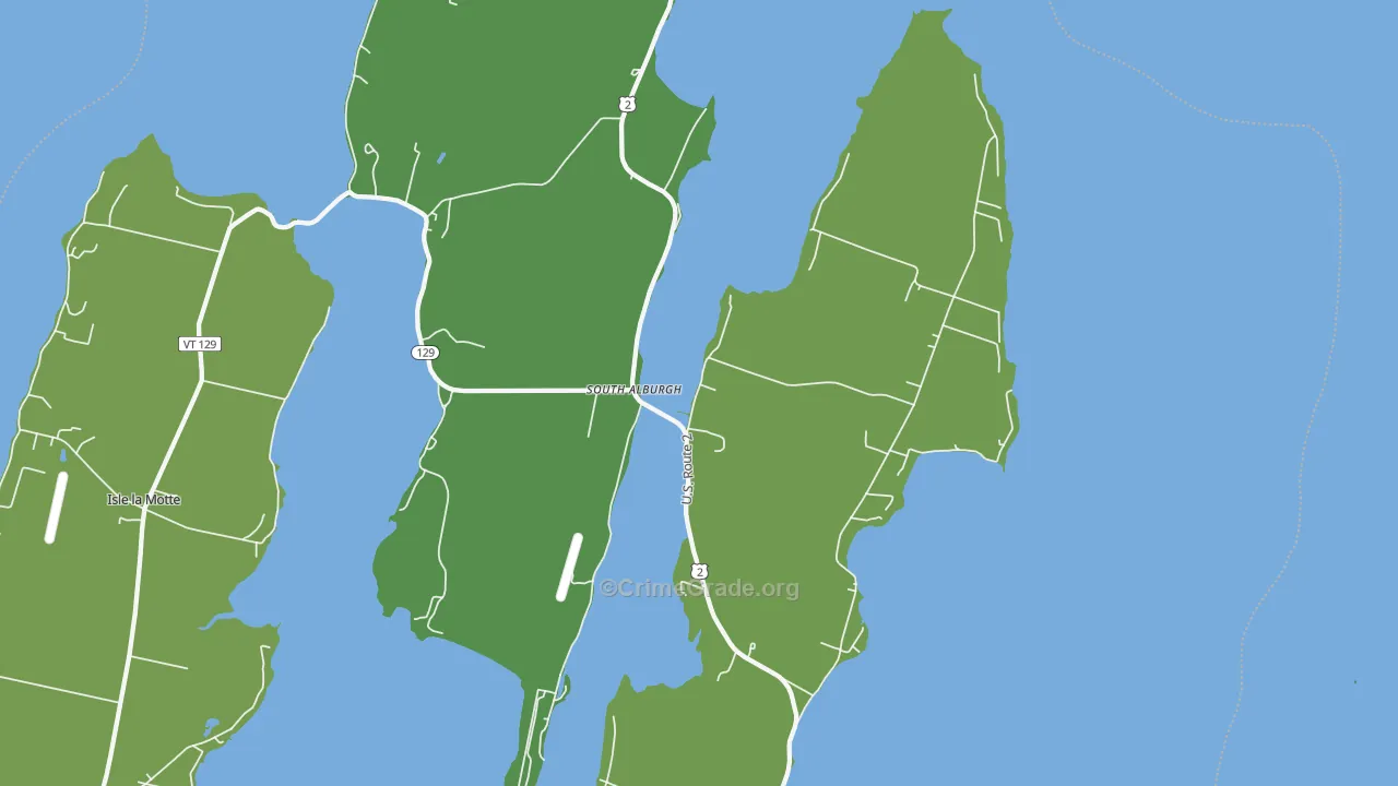 South Alburg, VT Map of Vehicle Theft Rates